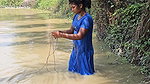 Mouni Hanshda incredible Net fishing in Village po