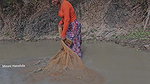 New Amazing Village Girl Fish hunting