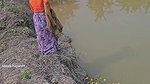 New Amazing Village Girl Fish hunting