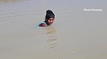 x  New Amazing Village Girl Fishing in Mud Water