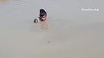 x  New Amazing Village Girl Fishing in Mud Water