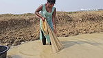 x  New Amazing Village Girl Fishing in Mud Water