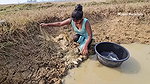 x  New Amazing Village Girl Fishing in Mud Water