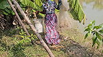 x  New Village girl traditional Net fishing