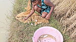 Village women net fishing video by Mouni