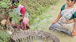 Amazing Mouni Fishing with Friend    Village Women