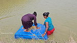 Amazing Mouni Fishing with her Daughter    Village
