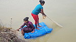 Amazing Mouni Fishing with her Daughter    Village