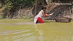 Amazing Mouni Net Fishing in Muddy Water    Big Ca