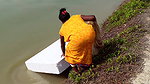 Amazing net fishing   village women floating and f