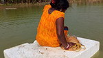 Amazing net fishing   village women floating and f