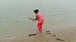 Amazing Village Lady Fishing with Beer Bottle   Vi