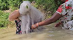 Amazing Village Women Fishing in Muddy Water    Bi