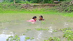 Amazing village women fishing in village pond   Ne