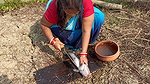 x Amazing Village Women fishing With Unknown Ingredi