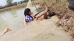Amazing Village Women hand fishing   Simple catfis
