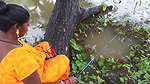 Amazing Village women Hook fishing in Rain   Villa