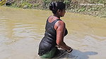Amazing Village Women Net Fishing in Village pond