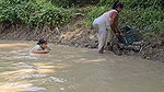 Amazing Village Women Net Fishing Video in Mud Wat