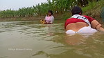 Amazing Village women net fishing   In fish pond