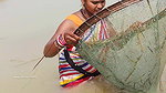 Amazing Village Women Traditional Hand fishing   M