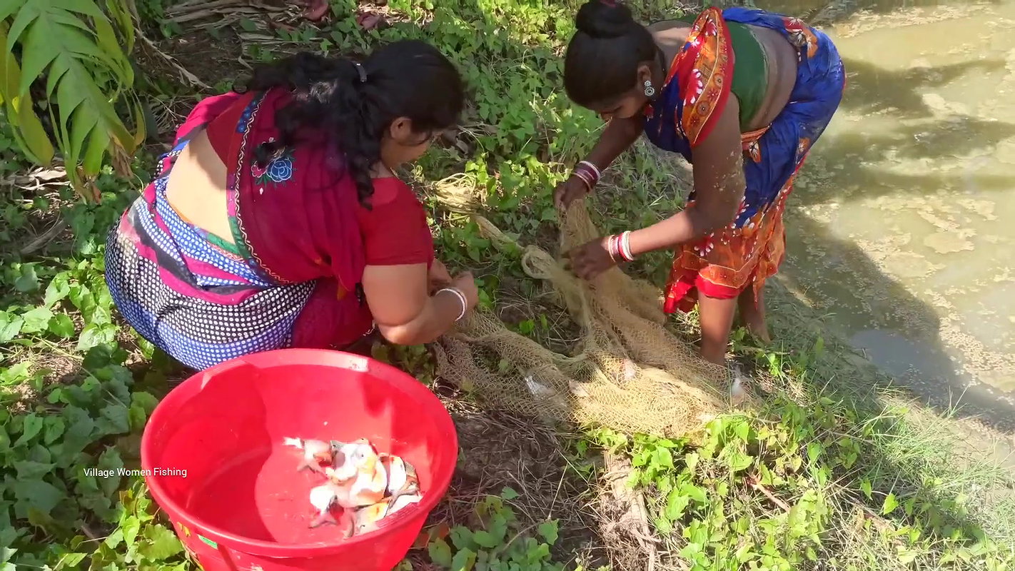 x Best Village women unique fishing   Mouni fishing