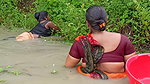 Best women Hand fishing in mud water   Village wom
