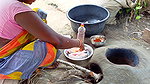 Cooking and Eating Fish Fry in Traditional village