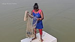 Mouni Fishing in Village pond floating on a Thermo