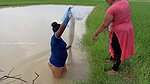 Unbelievable Village women Net fishing for Carp fi