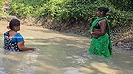 Unbelievable Village Women Net Fishing in mud Wate