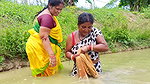 Village women fishing channels    Village women Ne