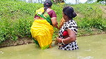 Village women fishing channels    Village women Ne