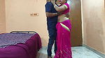 Sexy Sona Bhabhi Fucking with Hubby in Pink Saree