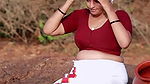 Amazing mallu milf busty boobs show in red blouse very hot