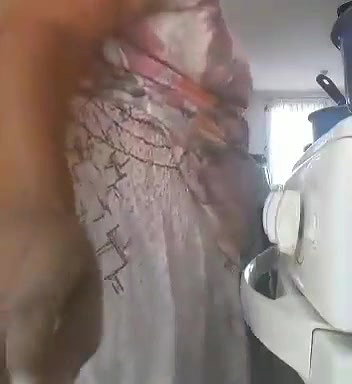 Cheating BBW Milf Show Her Pussy with Toy Inside while Cooking and Serving