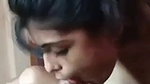 Young girl giving blowjob and handjob to lover