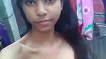 Young village girl showing