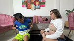 I Fuck My Cuckolded Best Friend’s Pregnant Girlfriend While He’s Lounging on the Couch and End up Cumming in Her Ass