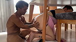 As an excuse to fuck my little stepbrother I pretend to get stuck so that he can put his huge cock in me and cum on me