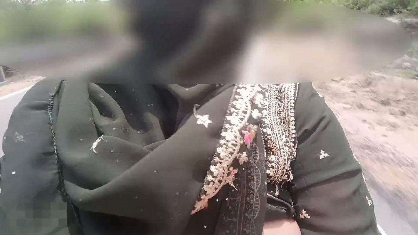 Bike Ride Boobs showing in public road and risk big natural boobs