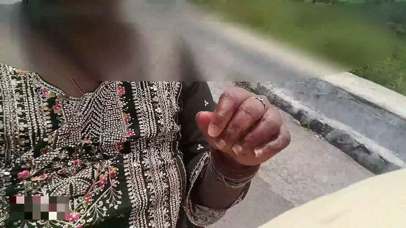 Bike Ride Boobs showing in public road and risk big natural boobs