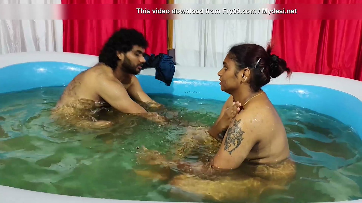 Couple bathing in pool