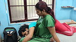 Couple hot nighty romance with boobs press in bedroom