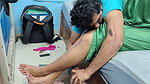 Couple hot nighty romance with boobs press in bedroom