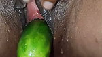 Desi hot housewife alone at home and take cucumber in pussy for setisfy himself