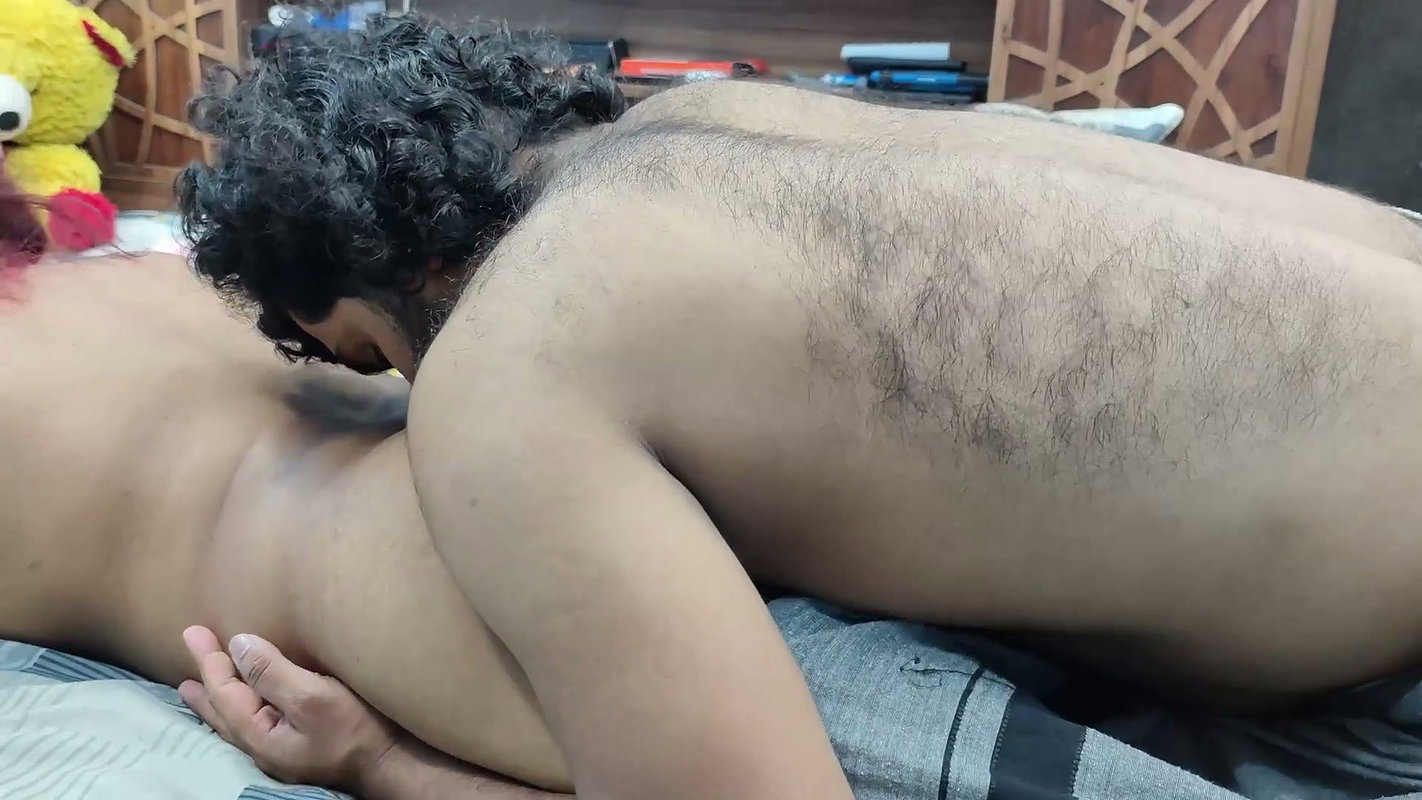 Dress removal and boobs press with ass hole deep lick
