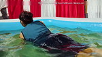 girl hot pool bath and boy watching