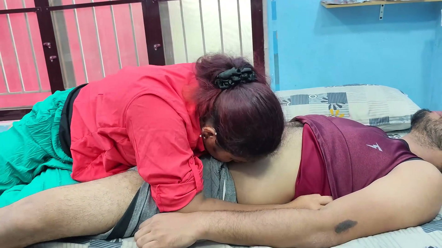 Girl kiss on boy lip and penis rub