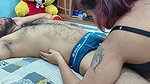 Girl kissing boy’s full,body and take penis from underwear